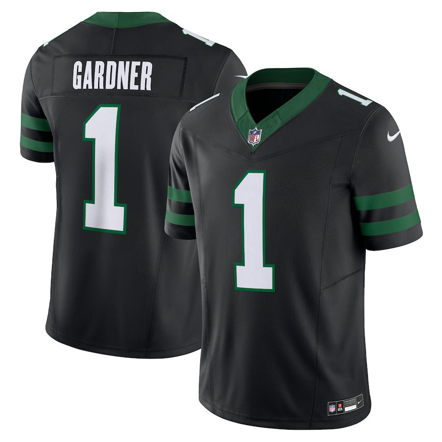 Men New York Jets #1 Ahmad Sauce Gardner Nike Legacy Black Alternate Vapor F.U.S.E. Limited NFL Jersey->->NFL Jersey